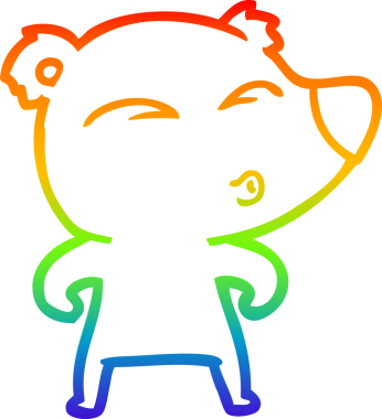 gökkuşağı gradyan çizgi çizimi bir insan tarafından çizilmiş bir karikatür ıslık ayı