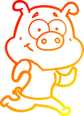 Bir insan tarafından çizilen mutlu çizgi film domuzu çizimi.