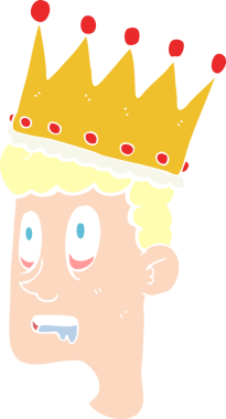 Bir insan tarafından çizilmiş aptal prensin düz renk çizimi