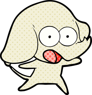 Bir insan tarafından çizilmiş şirin bir fil.