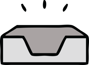 Bir insan tarafından çizilmiş tepside boş bir çizgi film.