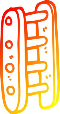 Bir insan tarafından çizilmiş, çizgi film gibi yüksek bir merdiven.