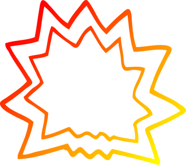 Bir insan tarafından çizilen çizgi film patlamasının sıcak çizgi çizimi