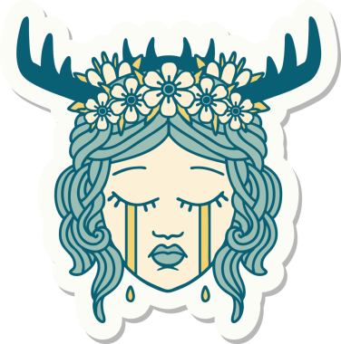 Bir insan tarafından çizilmiş ağlayan insan rahibin çıkartması.