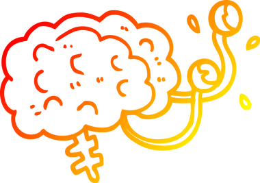 Bir insan tarafından çizilmiş karikatür canavar beyninin sıcak çizgi çizimi