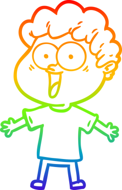 Bir insan tarafından çizilmiş mutlu bir adamın çizgi çizimi.