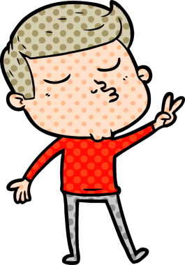 Bir insan tarafından çizilmiş karikatür mankeni adam.