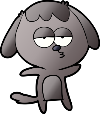 Bir insan tarafından çizilmiş, sıkılmış bir köpek.