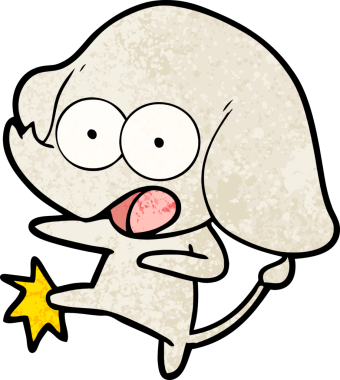 Bir insan tarafından çizilmiş şirin bir fil.