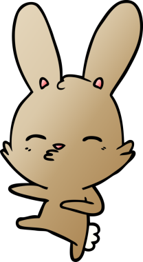 Bir insan tarafından çizilmiş meraklı tavşan çizgi filmi.