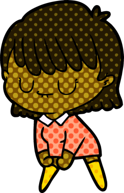 Bir insan tarafından çizilmiş karikatür kadın.