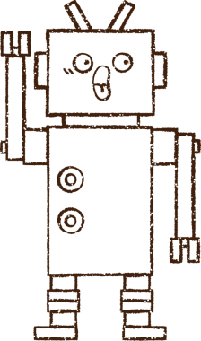 Robot Kömür Bir insan tarafından çizilmiş