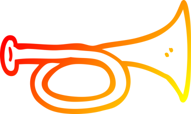 Bir insan tarafından çizilmiş bir karikatür pirinç boynuzu çizimi.