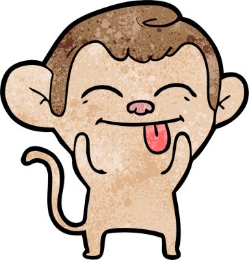 Bir insan tarafından çizilmiş komik çizgi maymun.