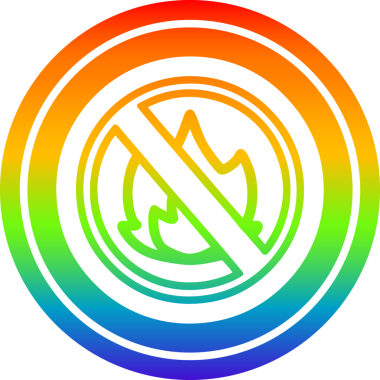 Gökkuşağı gradyan bir insan tarafından çizilmiş alevli dairesel simge yok