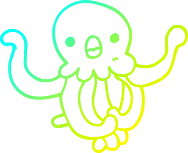 Bir insan tarafından çizilmiş bir denizanasının soğuk gradyan çizgisi