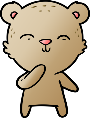 Bir insan tarafından çizilmiş mutlu çizgi film ayısı.