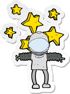 Bir insan tarafından çizilmiş bir uzay adamının çıkartması.