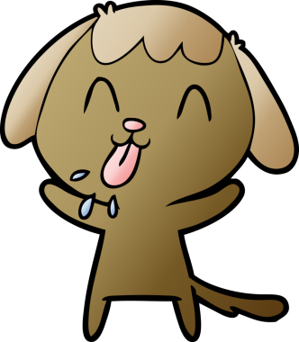 Bir insan tarafından çizilmiş şirin bir çizgi film köpeği.