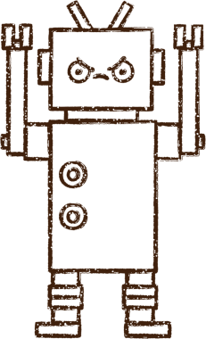 Robot Kömür Bir insan tarafından çizilmiş
