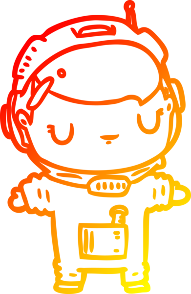 Bir insan tarafından çizilmiş sevimli bir astronotun sıcak çizgi çizimi