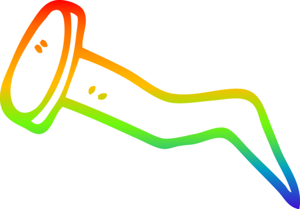 gökkuşağı gradyan çizgi çizimi bir insan tarafından çizilmiş demir çivi