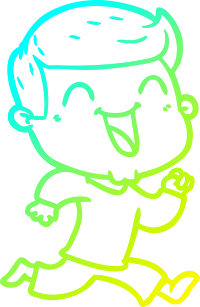 Bir insan tarafından çizilmiş mutlu bir adamın soğuk çizgi çizimi.