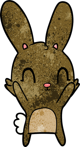 Bir insan tarafından çizilmiş şirin çizgi film tavşanı.