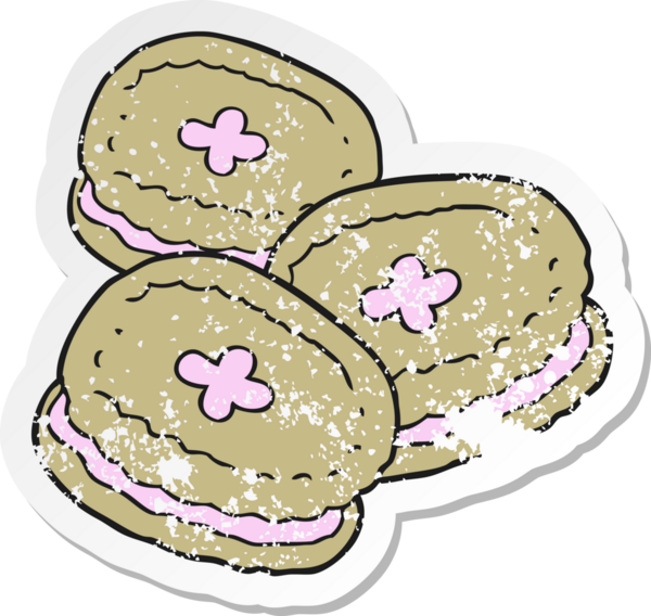 Bir insan tarafından çizilmiş karikatür bisküvilerinin geriletilmiş yapıştırması.