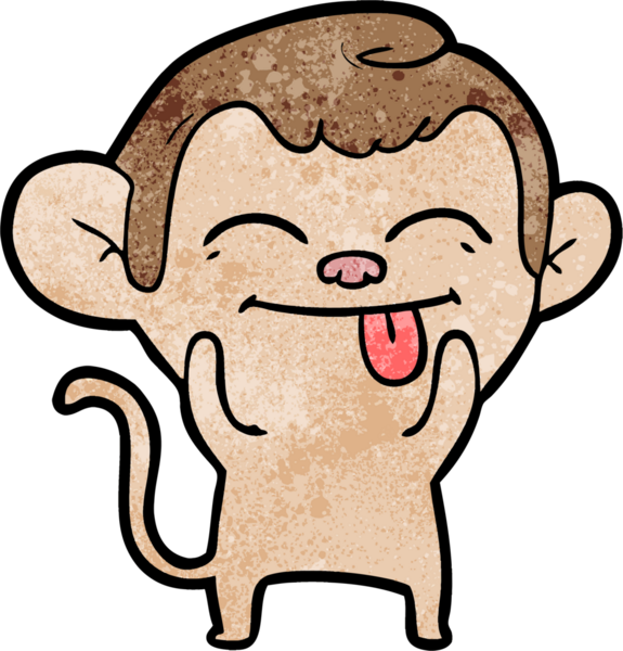 Bir insan tarafından çizilmiş komik çizgi maymun.