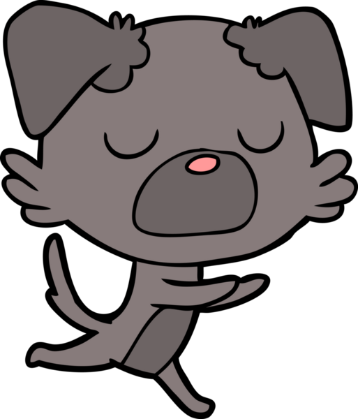 Bir insan tarafından çizilmiş çizgi film köpeği.