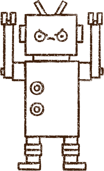 Robot Kömür Bir insan tarafından çizilmiş