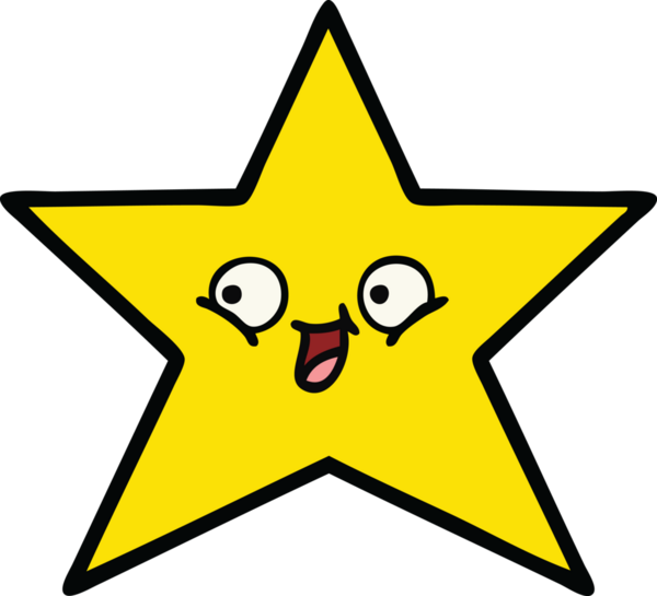 Bir insan tarafından çizilmiş altın yıldız karikatürü.