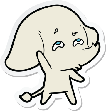 Bir insan tarafından çizilmiş karikatür filinin çıkartması.