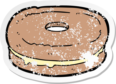 Bir insan tarafından çizilmiş karikatür bisküvisi.