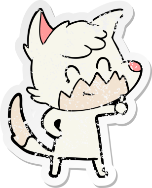 Bir insan tarafından çizilmiş karikatür dostu tilkinin sıkıntılı çıkartması.