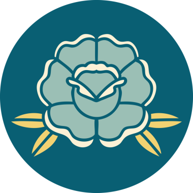 Bir insan tarafından çizilmiş bir çiçeğin ikonik dövme şekli