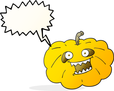 Bir insan tarafından çizilmiş serbest konuşma balkabağı karikatürü Cadılar Bayramı balkabağı