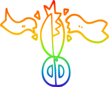 Bir insan tarafından çizilmiş bir karikatür seremonisi makasının çizimi