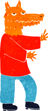 bir insan tarafından çizilmiş tilki çizgi filmi