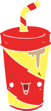 Bir insan tarafından çizilmiş düz renkli bir karikatür.