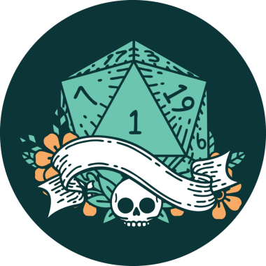 Bir insan tarafından çizilen bir d20 zar atma ikonu