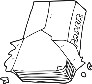 Bir insan tarafından çizilmiş siyah beyaz ofis kağıdı.