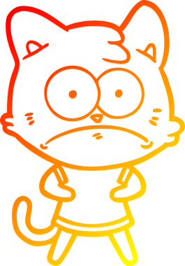 Bir insan tarafından çizilen çizgi film karakterinin sıcak gradyan çizimi