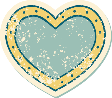 Bir insan tarafından çizilmiş bir kalbin sembolik dövmesi.