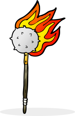 bir insan tarafından çizilmiş ortaçağ biber gazı çizgi filmi