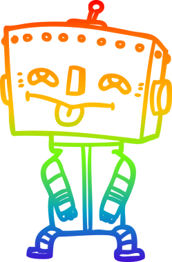 gökkuşağı gradyan çizgisi bir insan tarafından çizilmiş robot çizgi