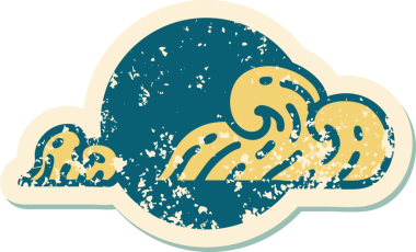 Bir insan tarafından çizilmiş bulutların sembolik depresif dövme şekli