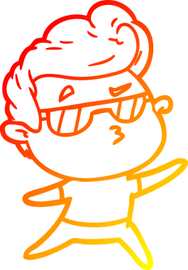 Bir insan tarafından çizilen karikatür karikatürünün sıcak çizgi çizimi.