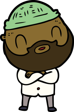 Bir insan tarafından çizilmiş sakallı bir adam.